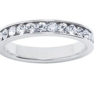 Sparkle Allure Silver Plate Stacking Ring Round Cut Crystal 5 NWT